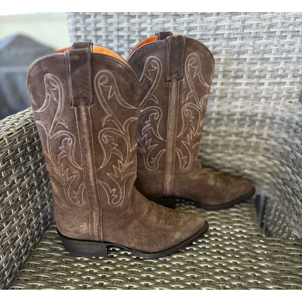 Frye NEW! Vintage Billy Suede Leather Embroidered Boots - Picture 6 of 8